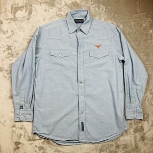 Crable Sportswear Medium Shirt Longhorns Stitched Logo Long Sleeve Button Down